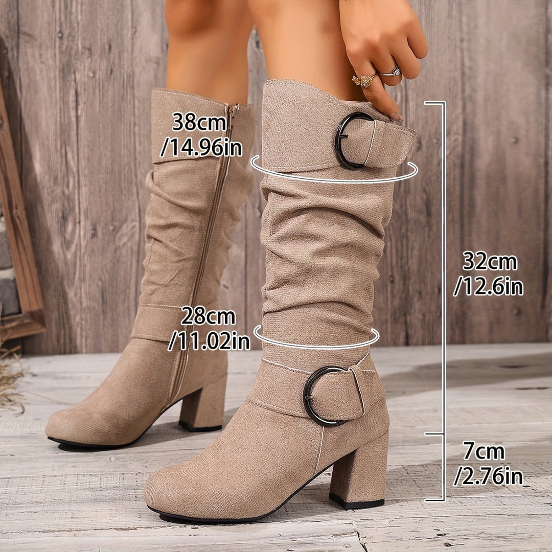 Etain | Women Slouch Buckle Steel Toe Boots