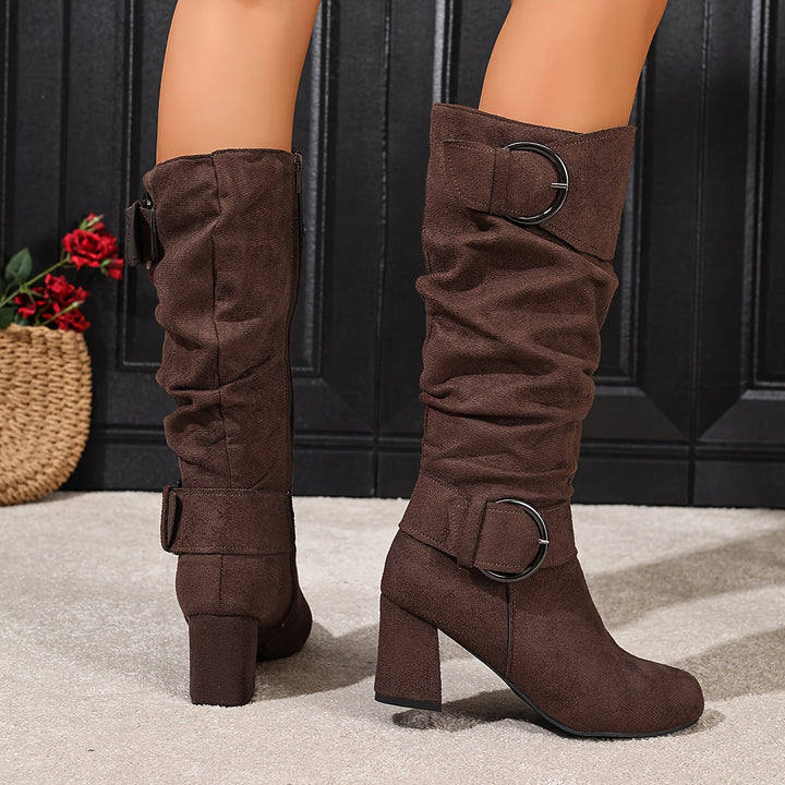 Etain | Women Slouch Buckle Steel Toe Boots