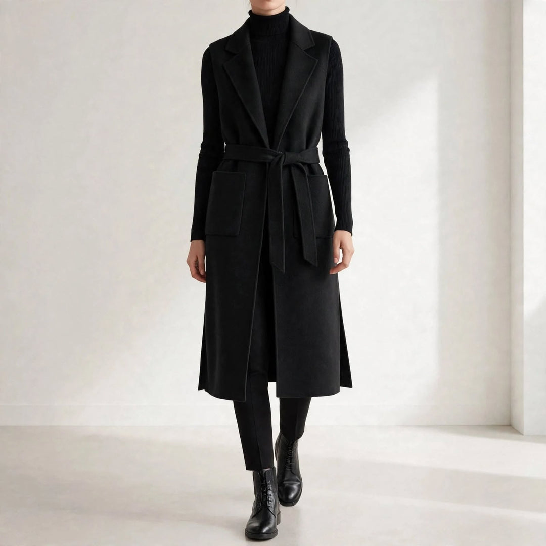 Vanora | Women Belted Longline Knitted Vest