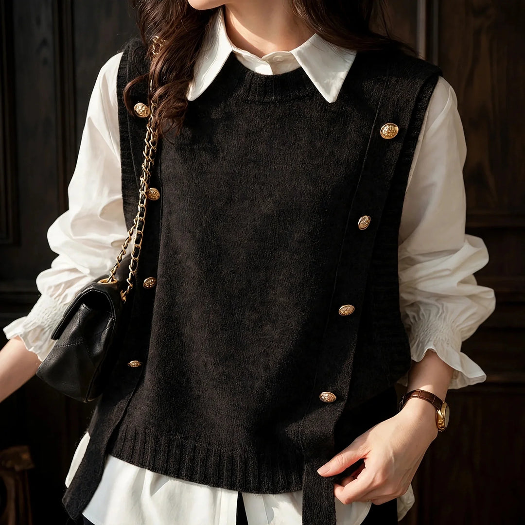 Udela | Women Button Side Knitted Vest