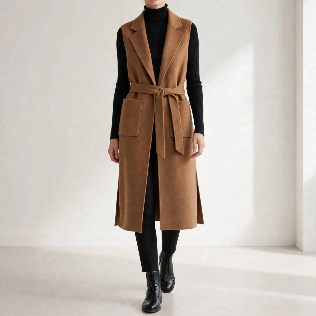 Vanora | Women Belted Longline Knitted Vest