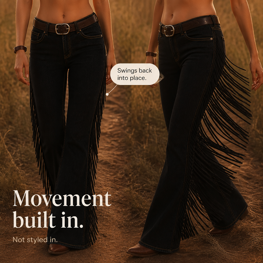 Jerrie | Women Fringe Flared Jeans