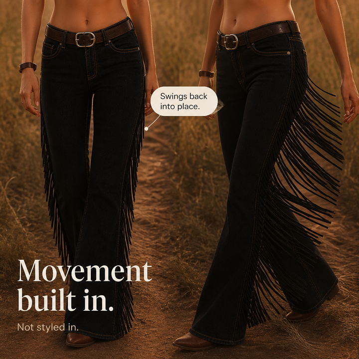 Jerrie | Women Fringe Flared Jeans