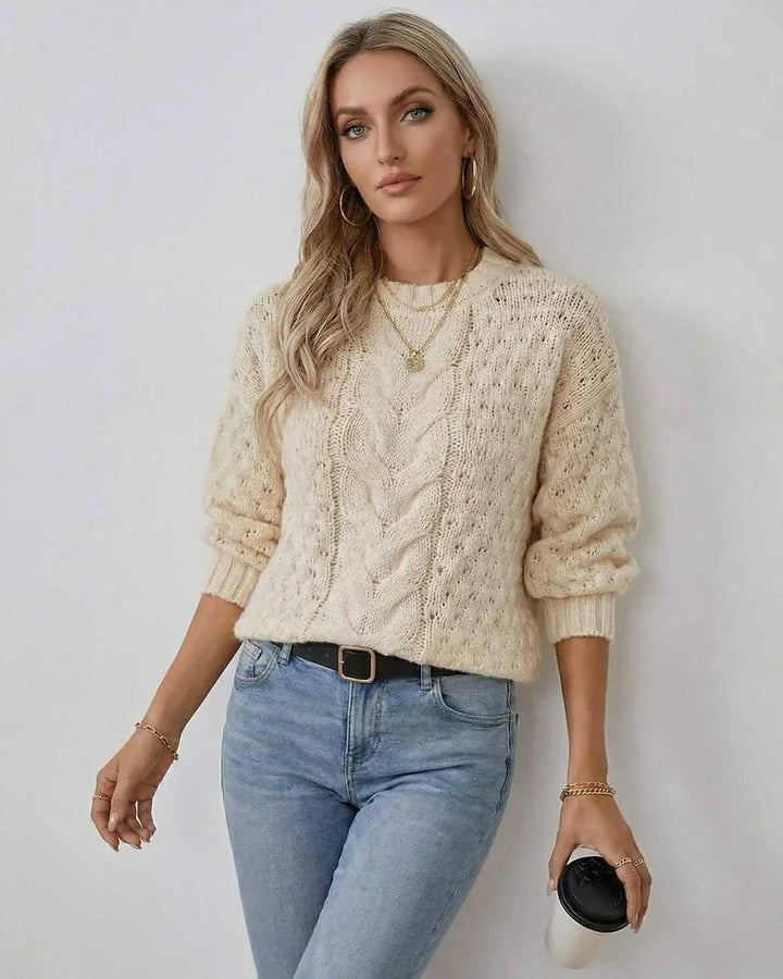 Rhianwen | Women Cable Knit Cardigan Sweater