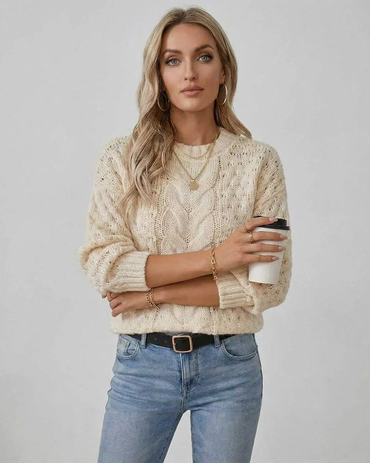 Rhianwen | Women Cable Knit Cardigan Sweater