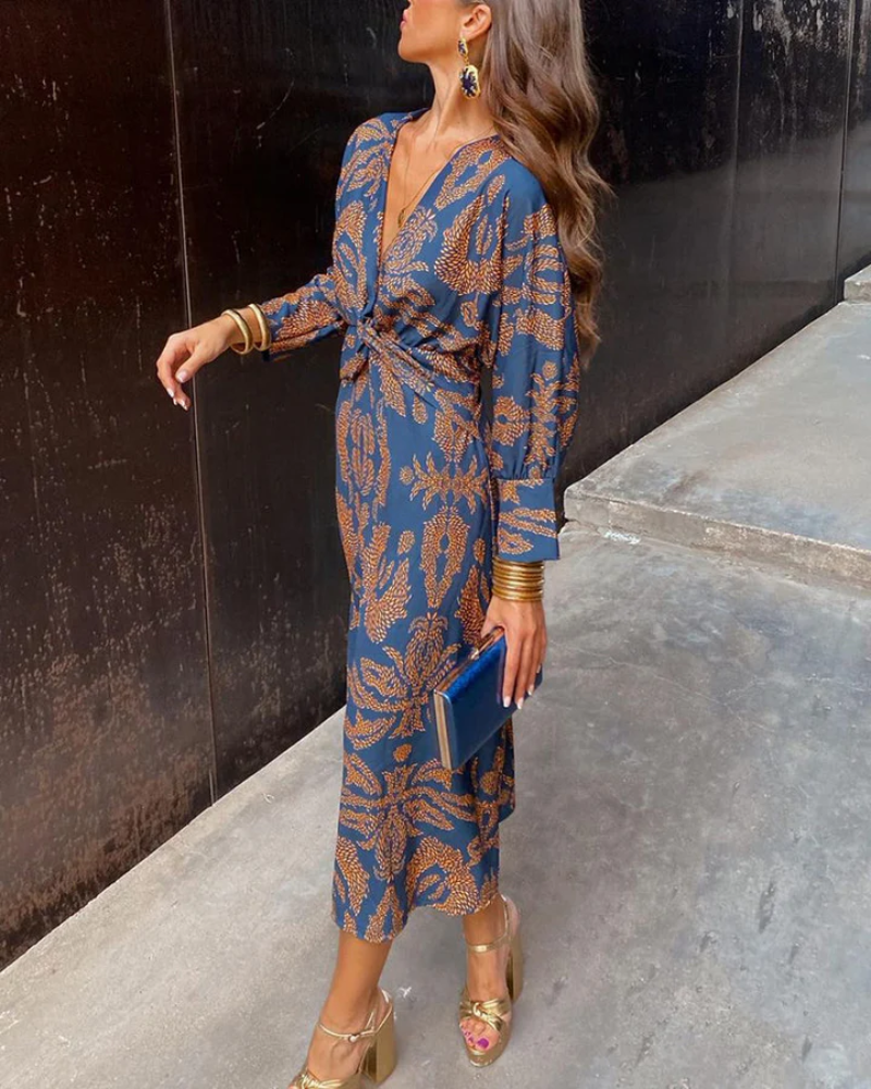 Edeva | Women Twist Waist Autumn Dress