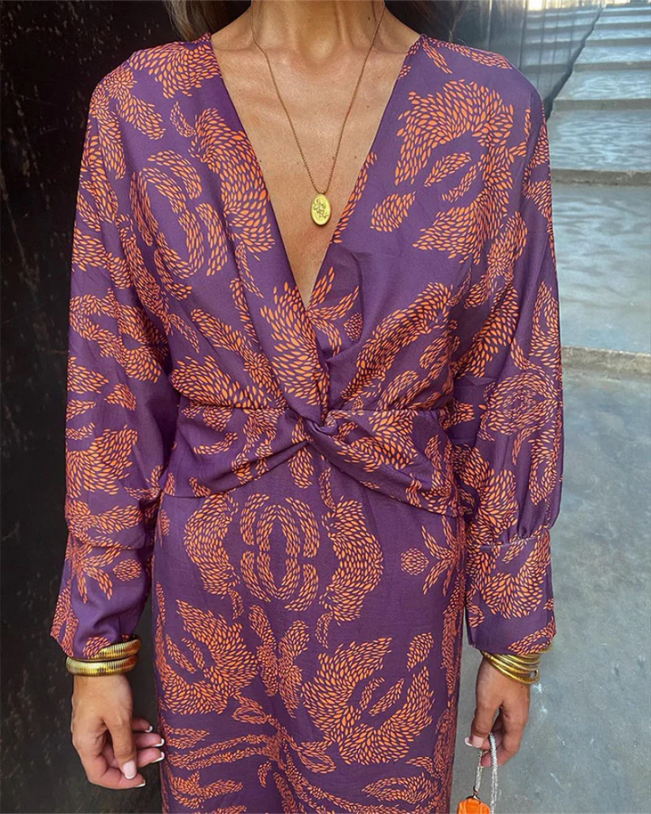 Edeva | Women Twist Waist Autumn Dress