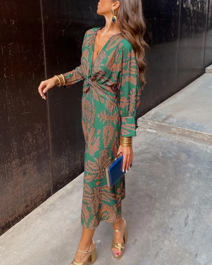 Edeva | Women Twist Waist Autumn Dress