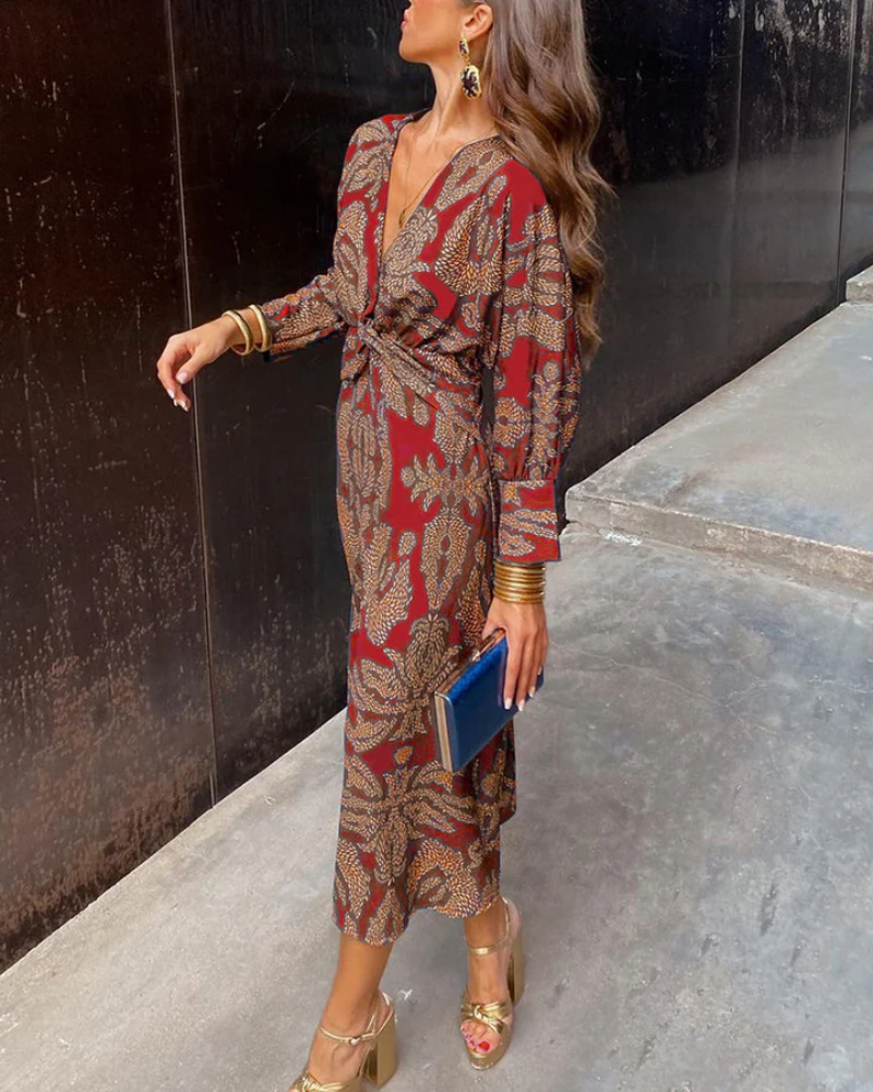 Edeva | Women Twist Waist Autumn Dress