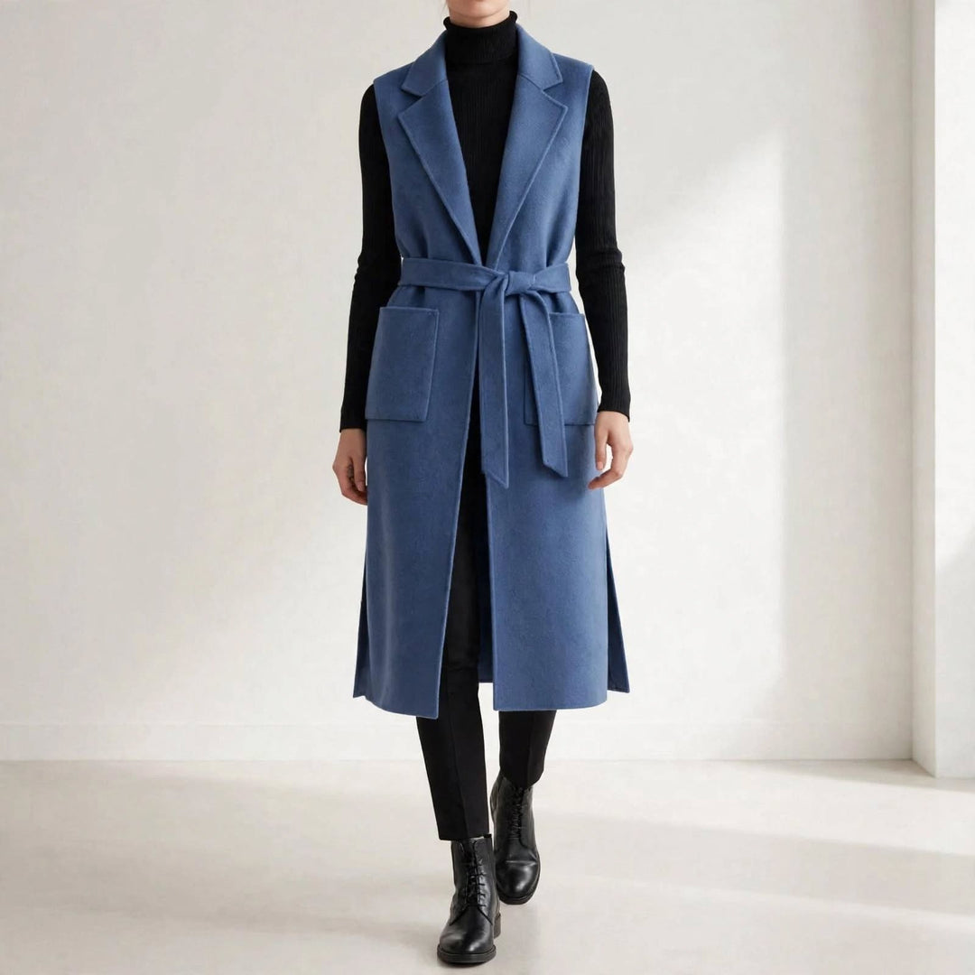 Vanora | Women Belted Longline Knitted Vest