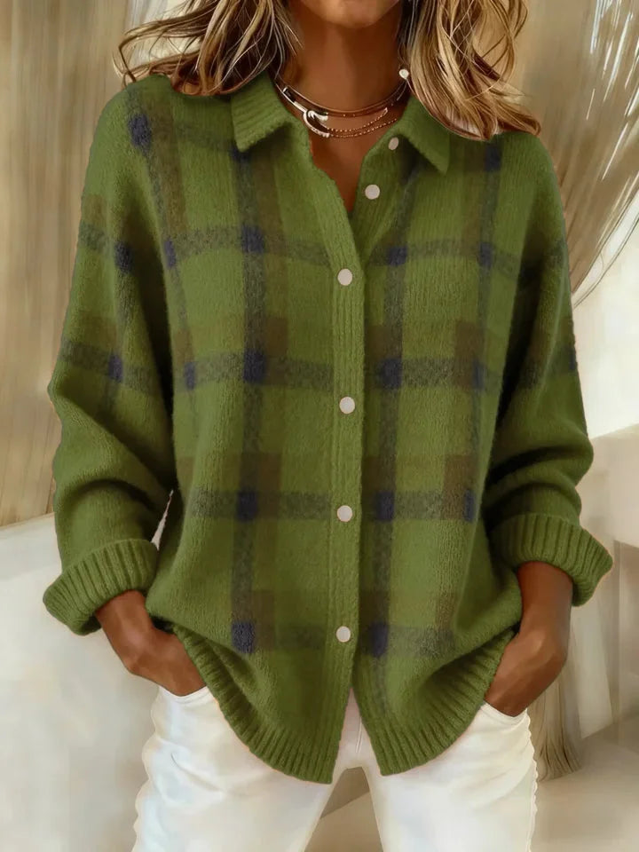 Osanna | Women Plaid Button Knitted Vest