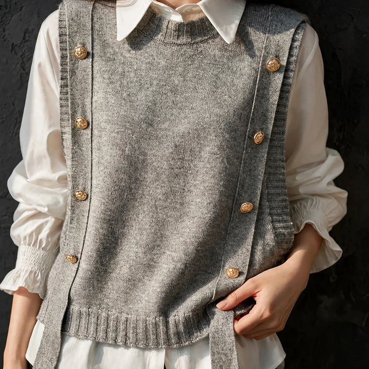 Udela | Women Button Side Knitted Vest