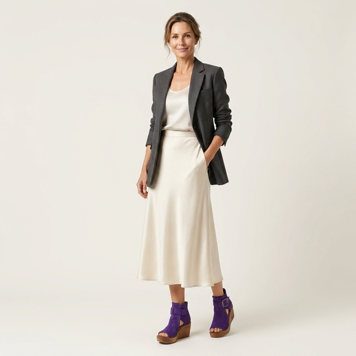 Ingibjorg | Women Peep Toe Buckle Wedge Boots