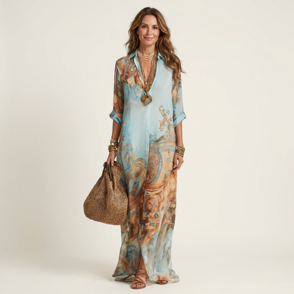 Lavena | Women Printed Shirt Autumn Dress