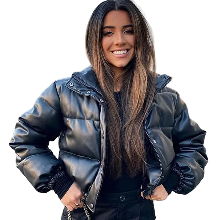 Collette | Women Collar Zip Cropped Puffer Vest