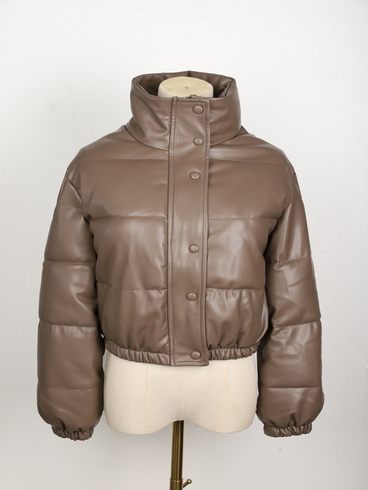 Collette | Women Collar Zip Cropped Puffer Vest