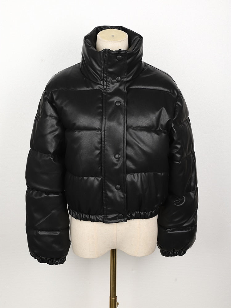 Collette | Women Collar Zip Cropped Puffer Vest