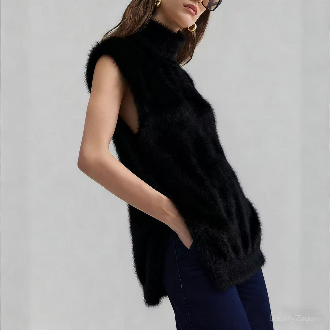 Romilda | Women Mock Neck Knitted Vest