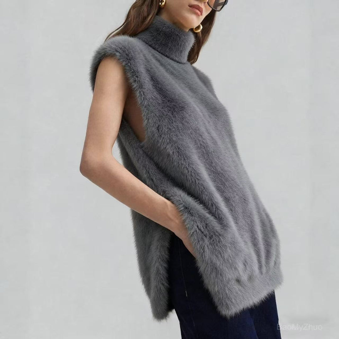 Romilda | Women Mock Neck Knitted Vest