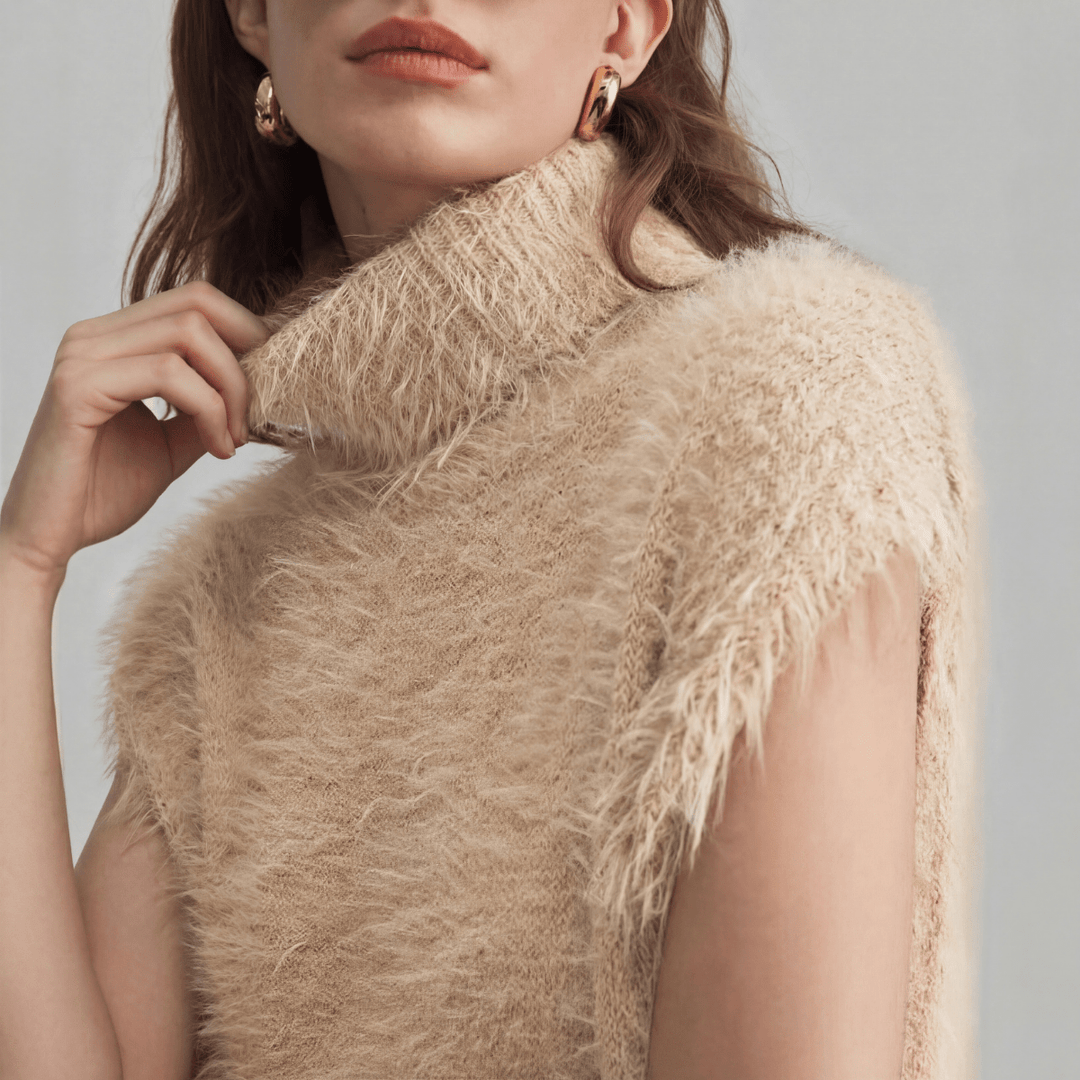 Romilda | Women Mock Neck Knitted Vest