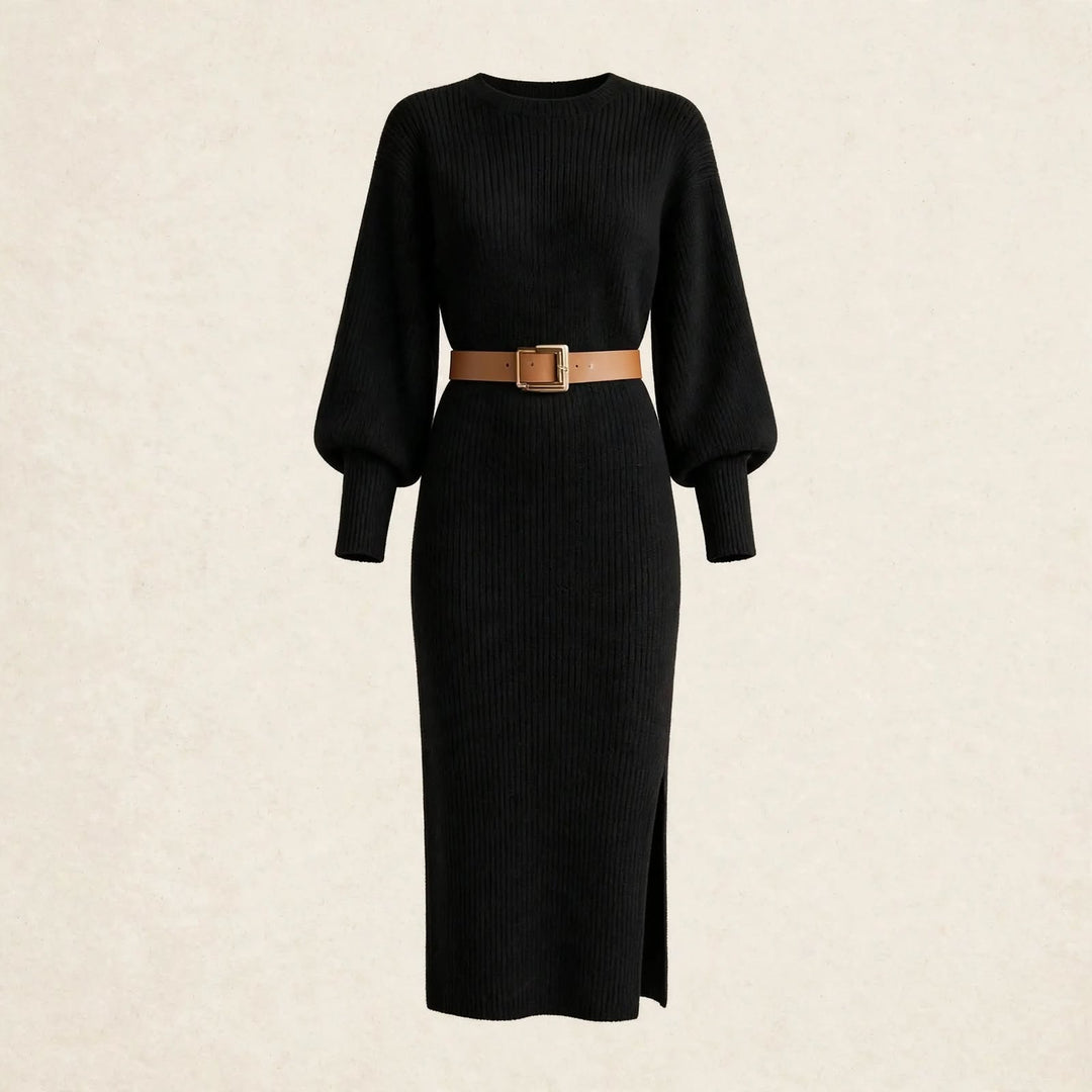 Linnette | Women Ribbed Midi Autumn Dress