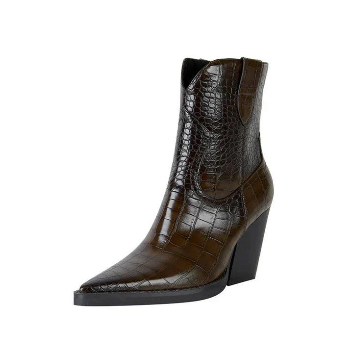 Rohesia | Women Pointed Western Wedge Boots