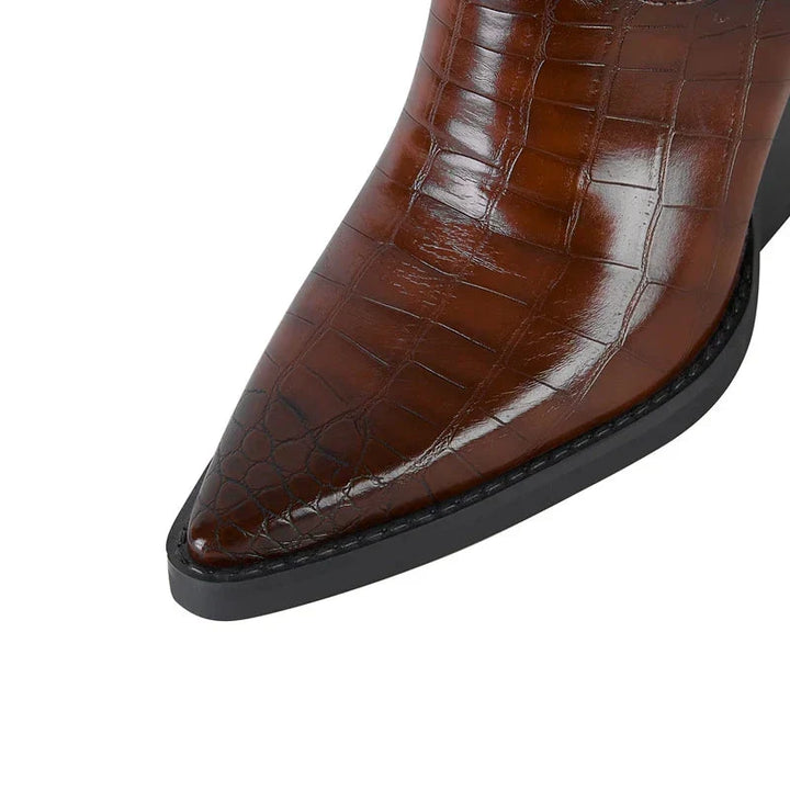 Rohesia | Women Pointed Western Wedge Boots