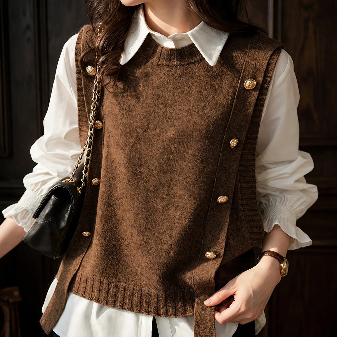 Udela | Women Button Side Knitted Vest