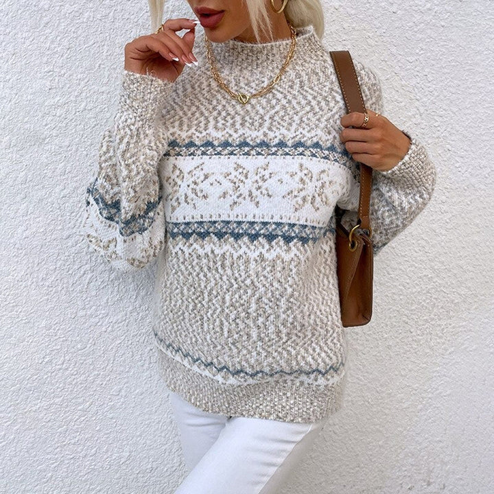 Helmi | Women Mock Neck Fair Isle Apres Ski Sweater