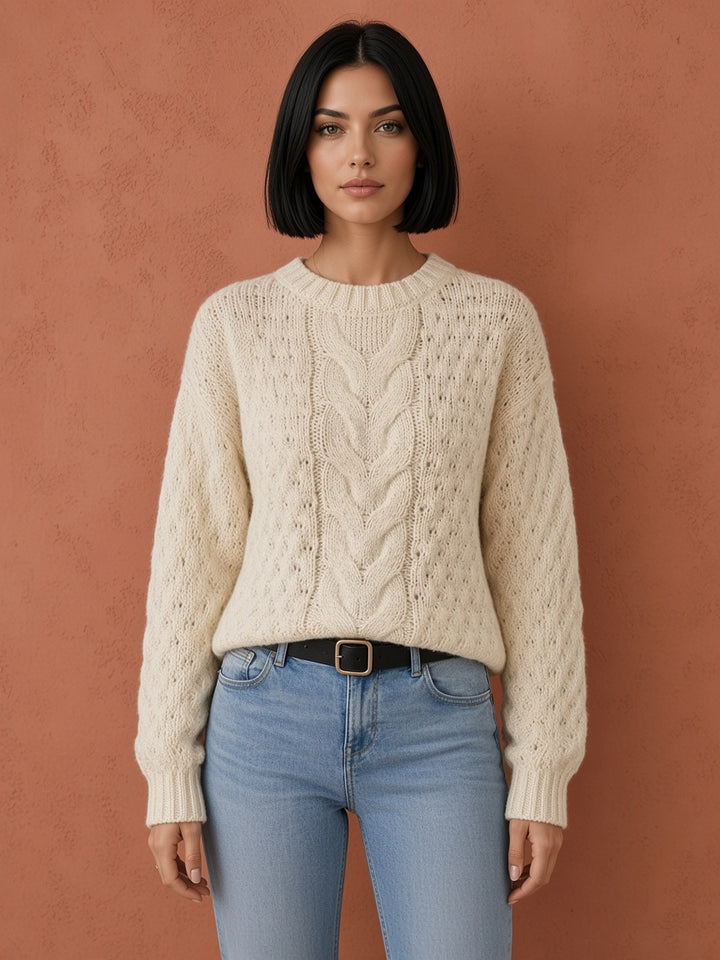Rhianwen | Women Cable Knit Cardigan Sweater
