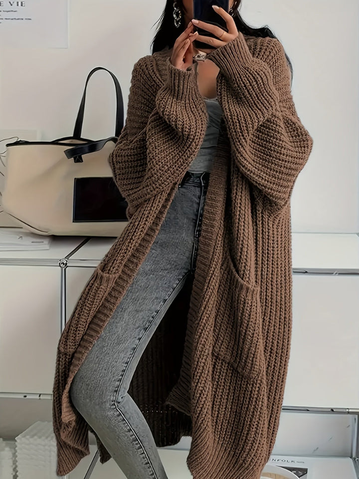 Belva | Women Ribbed Open Front Long Cardigan
