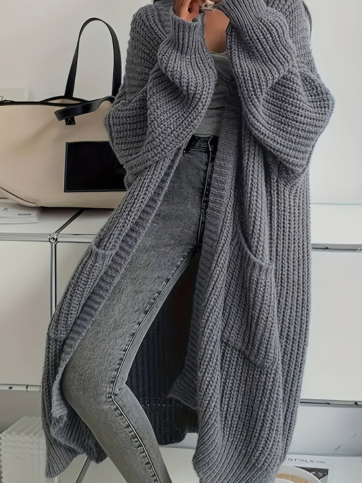 Belva | Women Ribbed Open Front Long Cardigan
