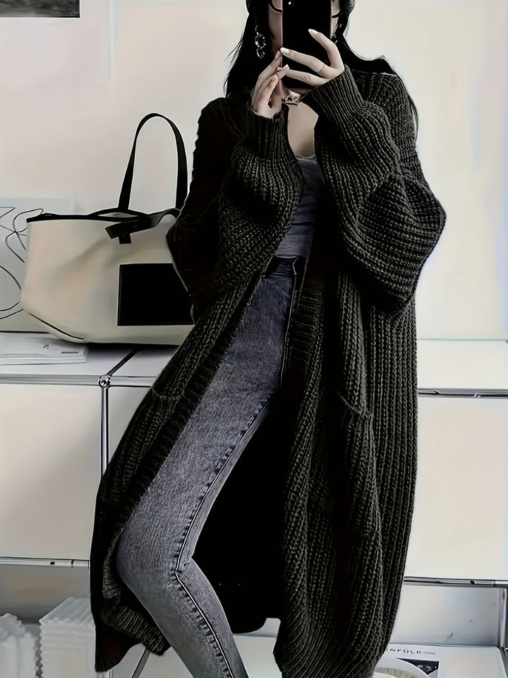 Belva | Women Ribbed Open Front Long Cardigan