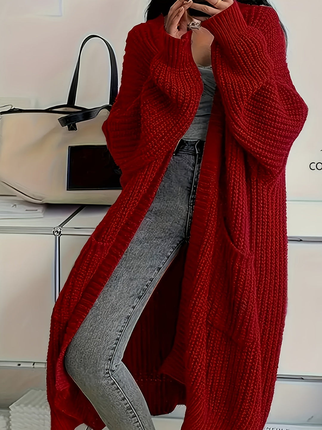 Belva | Women Ribbed Open Front Long Cardigan