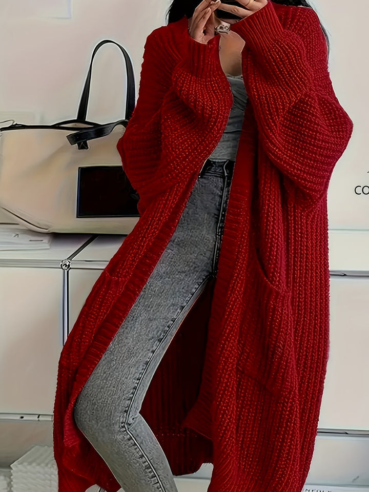 Belva | Women Ribbed Open Front Long Cardigan