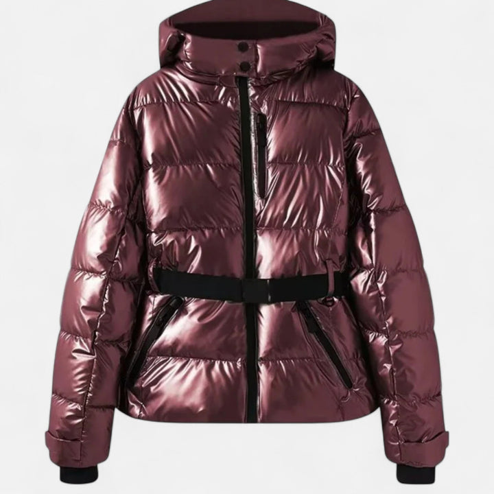 Ermengard | Women Hooded Belt Cropped Puffer Vest
