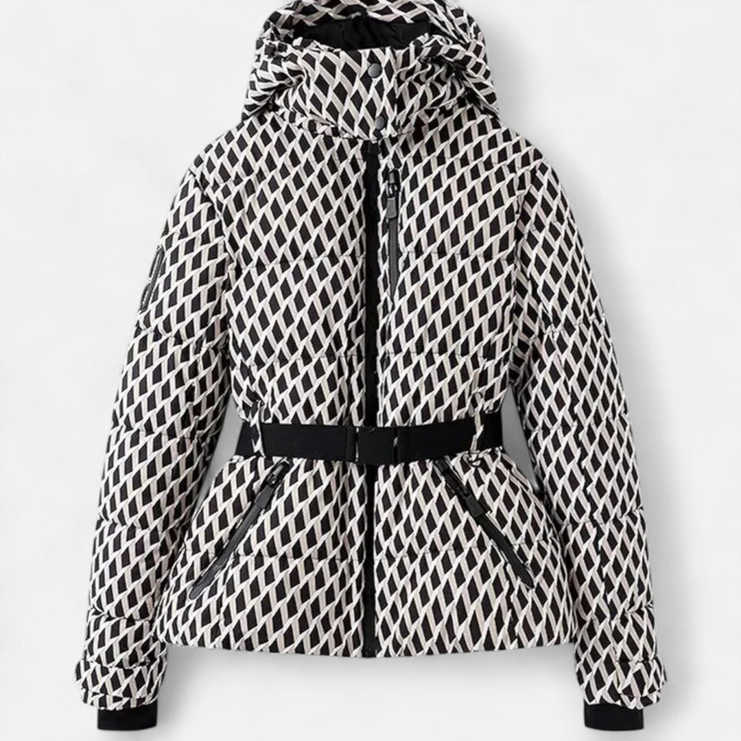 Ermengard | Women Hooded Belt Cropped Puffer Vest