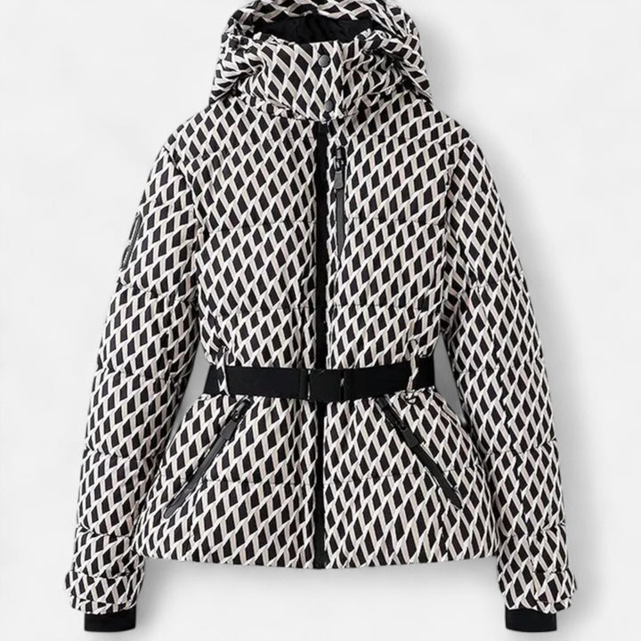Ermengard | Women Hooded Belt Cropped Puffer Vest