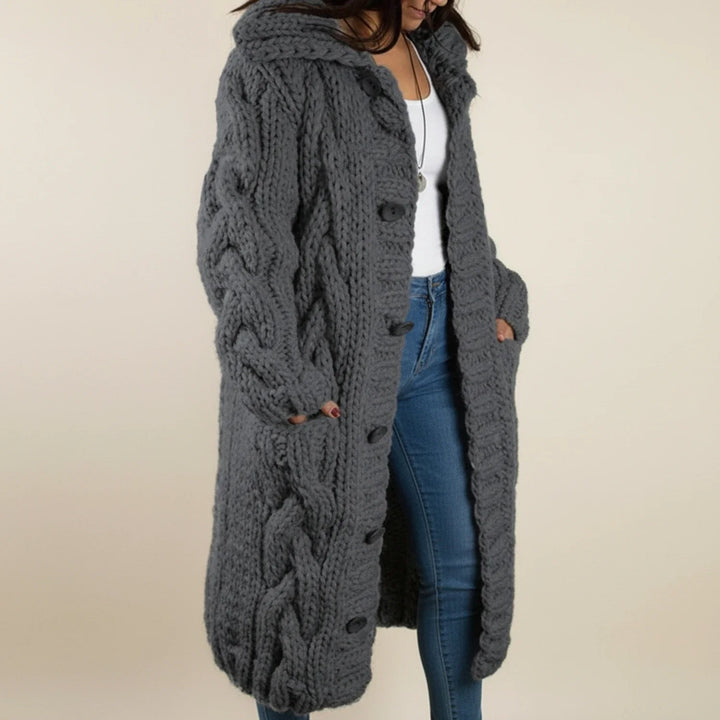 Darcie | Women Hooded Cable Long Cardigan