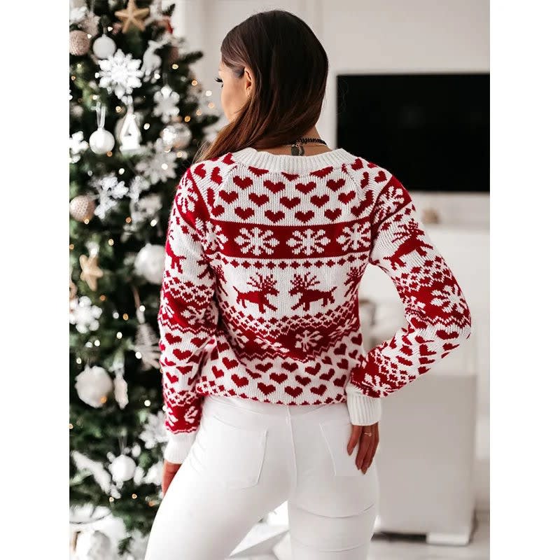 Ivette | Women Reindeer Fair Isle Apres Ski Sweater