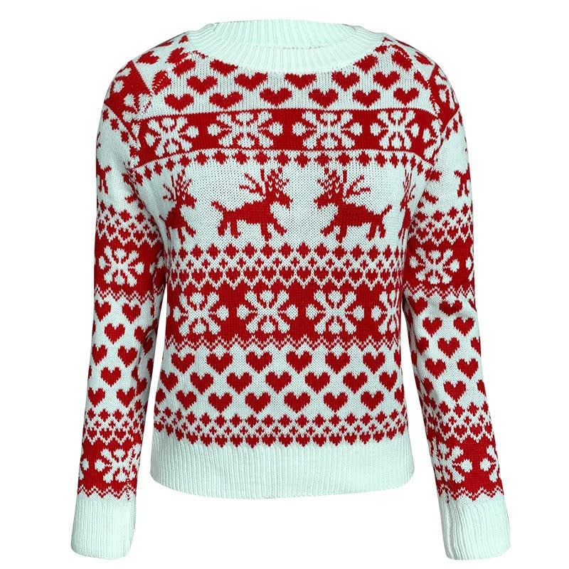Ivette | Women Reindeer Fair Isle Apres Ski Sweater